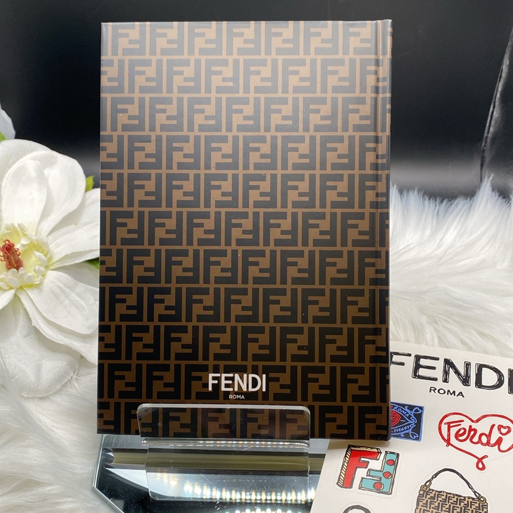 FENDI ROMA NOTEBOOK with FENDI Stickers, 7.5” x 5.25” x .25” LINED PAGES NEW! - Picture 5 of 11